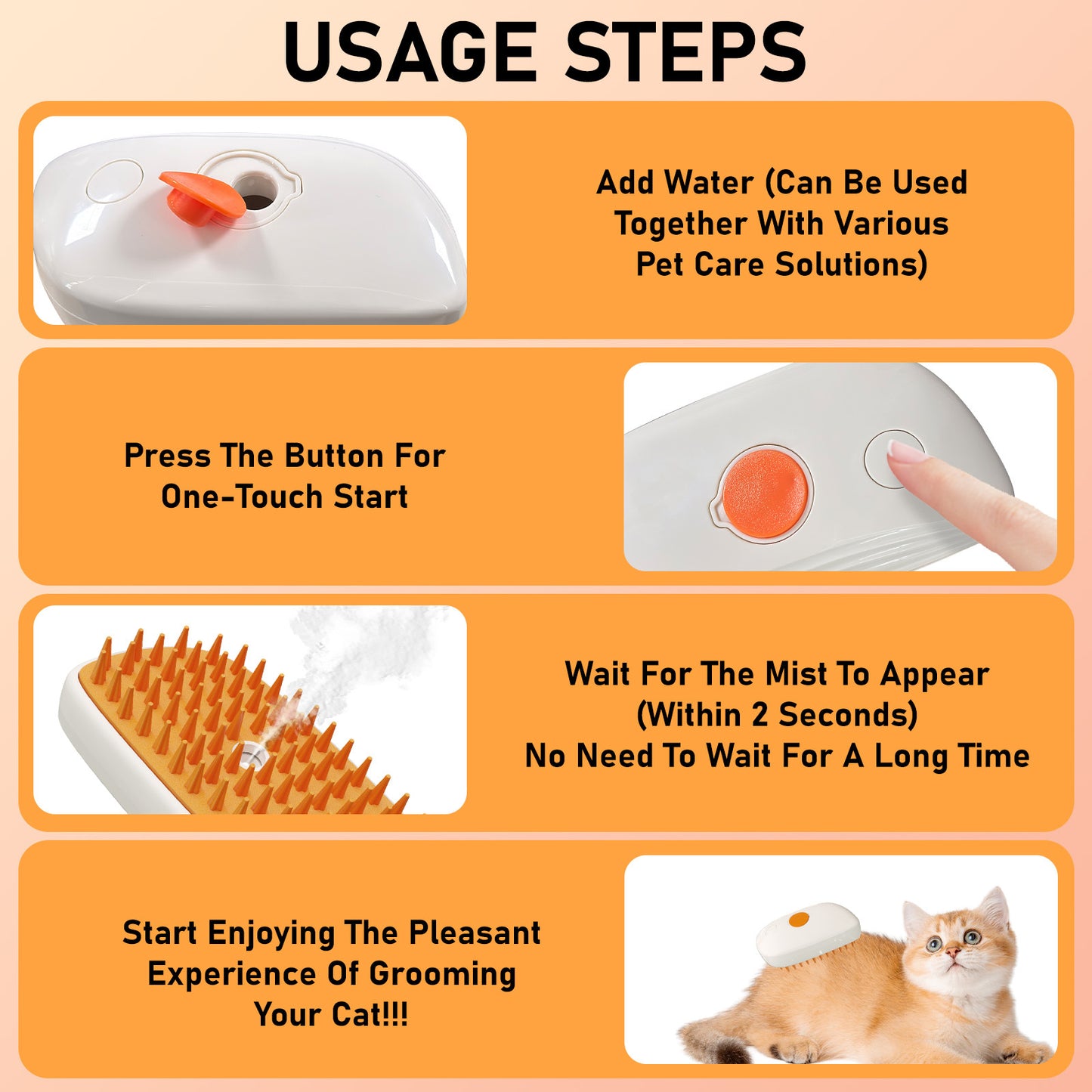 4 In 1 Cat Steam Brush